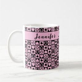 Rosa Heart Monogram Kaffemugg