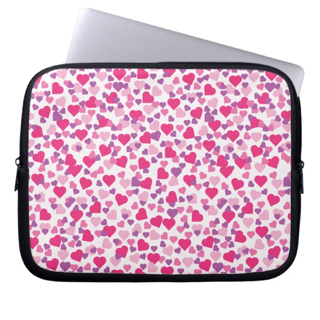 Rosa Heart Mönster Laptop Fodral (Framsidan)
