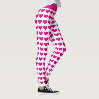 Rosa Heart Mönster Leggage Leggings