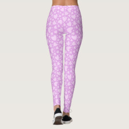 Rosa Heart Mönster Leggings