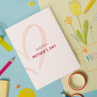 Rosa Heart Mors dag Card Tack Kort