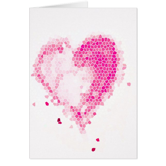 Rosa Heart Mosaic Hälsningskort (Framsidan)