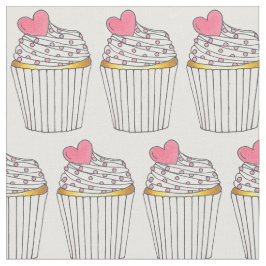 Rosa Heart Muffins Cake Frosting Sprinkles Kärlek Tyg