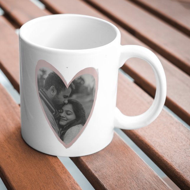 Rosa Heart Mugg Gift - Anpassningsbar Photo and Me (Couples Gift Custom Mug Holidays)