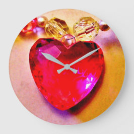 Rosa Heart Necklace Stor Klocka