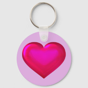 Rosa Heart Nyckelring