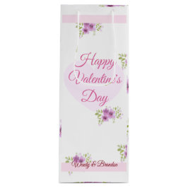 Rosa Heart och Flower Lycklig Valentine Gift Bag