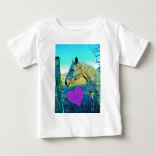 Rosa Heart och Gult Horse T-shirt