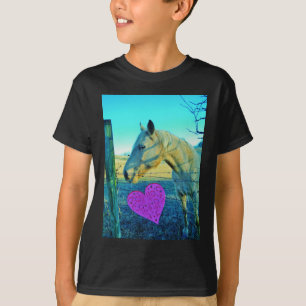 Rosa Heart och Gult Horse T-shirt