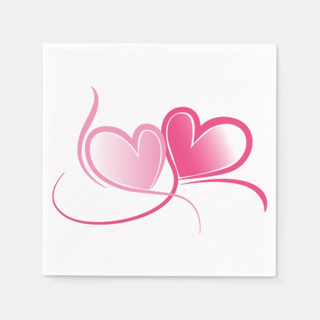 Rosa Heart Papper Napkins Pappersservett (Framsidan)