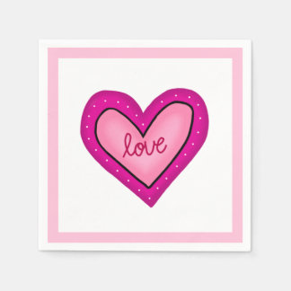 Rosa Heart Pappersservett