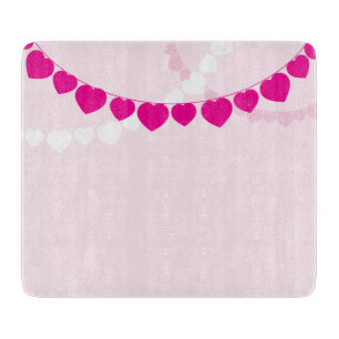 Rosa Heart Party Glass Clearboard 6"x7"