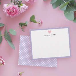 Rosa Heart Pastel Lila Gräns Personlig Tack Kort