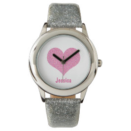 Rosa Heart - Personlig Girly Namn Watch Armbandsur