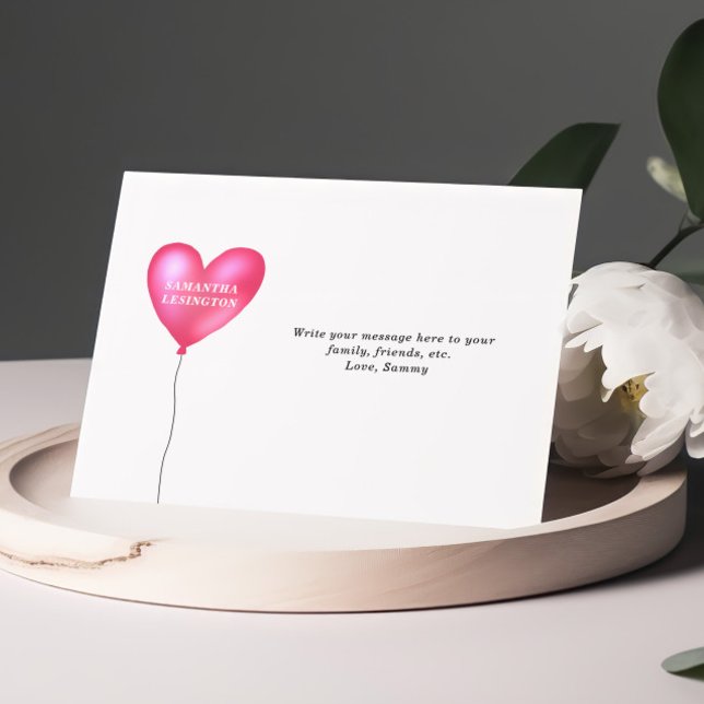 Rosa Heart Personlig Note Cards Anteckningskort (Skapare uppladdad)
