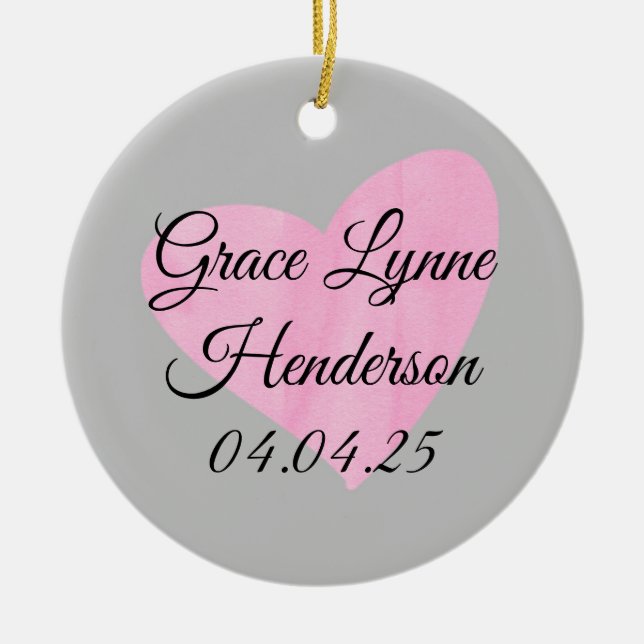 Rosa Heart Photo jul Ornament Flicka (Framsidan)