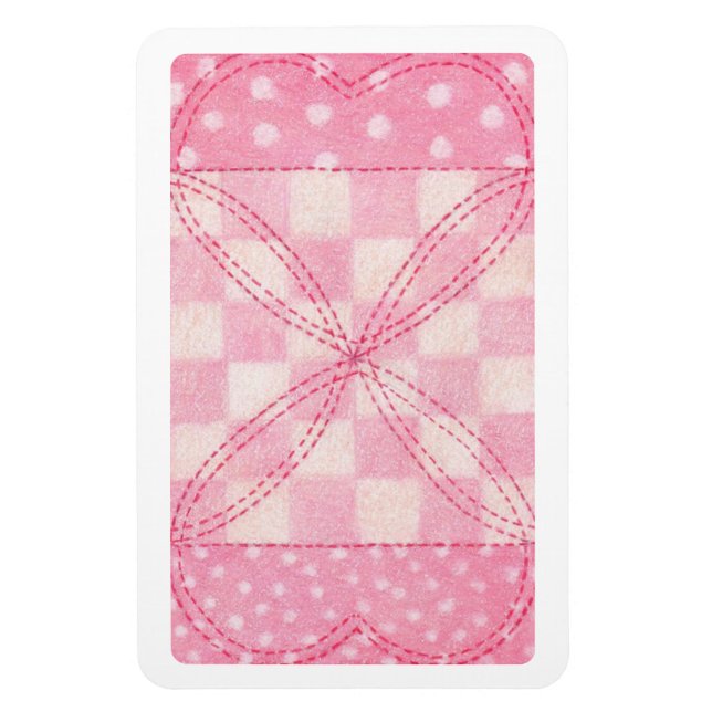 ROSA HEART QUILT 4x6 Flexibel magnet (Vertikal)