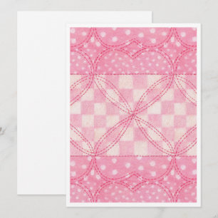 ROSA HEART QUILT 5,5 x 7,5-platta kort/Lodrät Kort