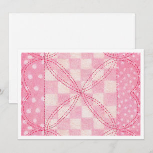 ROSA HEART QUILT 5x7-kort/Vågrät Kort