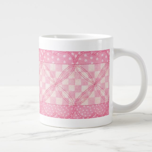 ROSA HEART QUILT Big White Mugg Jumbo Mugg (Höger)