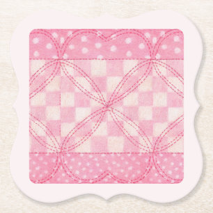 ROSA HEART QUILT Bracket Papper Underlägg/Rosa Underlägg Papper