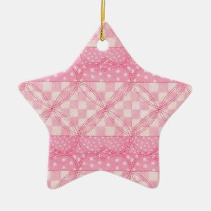 ROSA HEART QUILT Ceramic Star Ornament