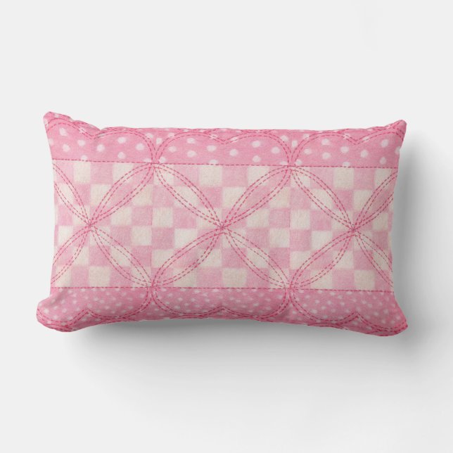 ROSA HEART QUILT Lumbar Pillow Lumbarkudde (Framsida)