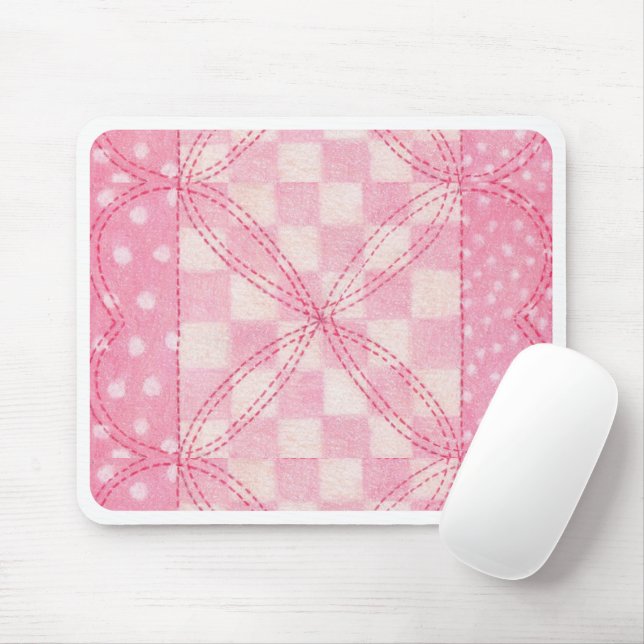ROSA HEART QUILT Mouse Pad Musmatta (Med mus)