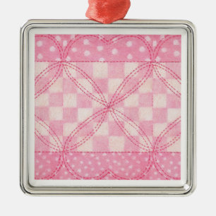 ROSA HEART QUILT Premium Square Ornament