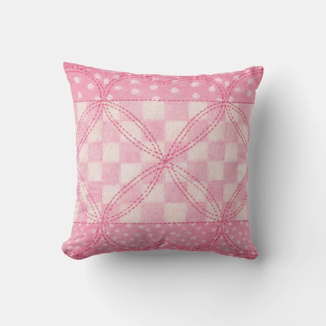 ROSA HEART QUILT Square Dekorativ kudde (Framsida)