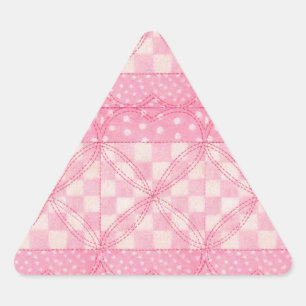 ROSA HEART QUILT Triangle Stickers Triangelformat Klistermärke
