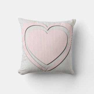 Rosa Heart Retro Mönster Stripe Pillow Kudde