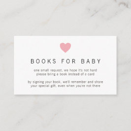 Rosa Heart Simple Girl Bokar for Baby Shower Tilläggskort