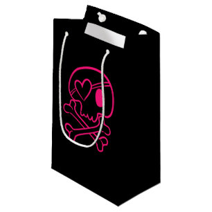 Rosa Heart Skull och Crossbone Small Gift Bag