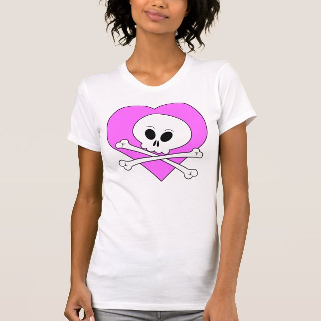 Rosa Heart Skull Tee (Framsida)