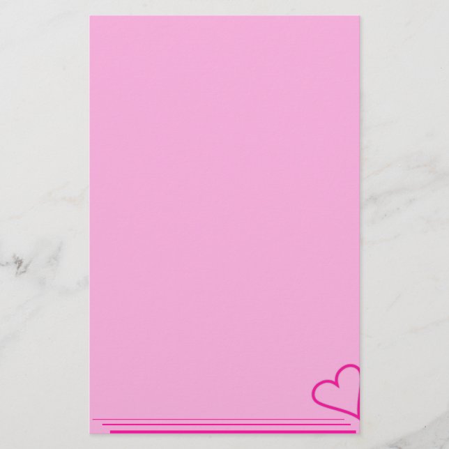 Rosa Heart Stationery Brevpapper (Framsida)
