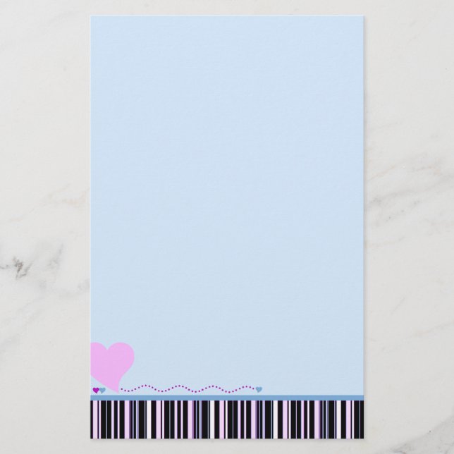 Rosa Heart Stationery Brevpapper (Framsida)