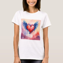 Rosa Heart Sticker Design Hjärtkvinnans t-shirt|