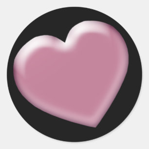 Rosa Heart Stickers Runt Klistermärke