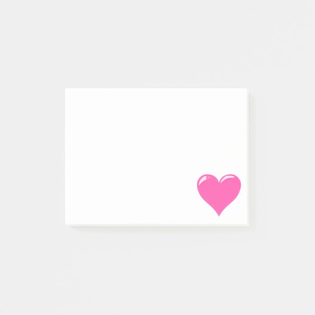 Rosa Heart Sticky Notes Post-it Block (Framsida)