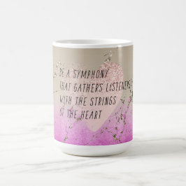 Rosa Heart Strings Dikt Kaffemugg