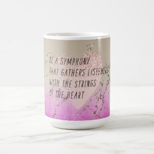 Rosa Heart Strings Dikt Kaffemugg