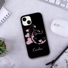 Rosa Heart Swirl Faux Glitter