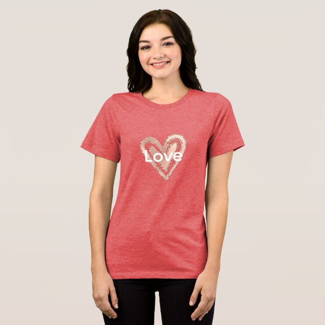  Rosa Heart T Shirt (Framsida Full)
