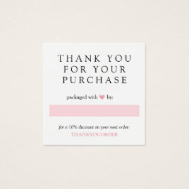 Rosa Heart Tack för beställning Fyrkantigt Visitkort