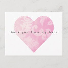 Rosa Heart Tack vycard Anpassade Vykort