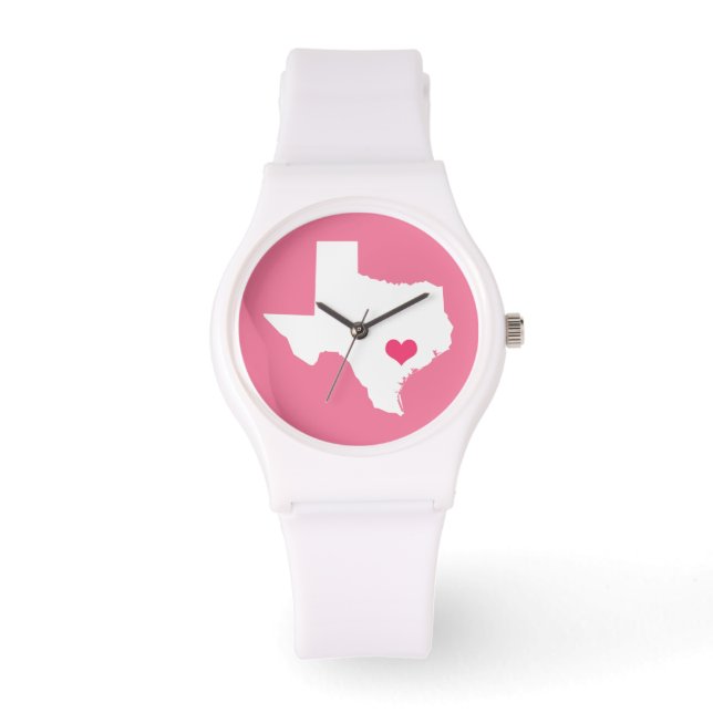 Rosa Heart Texas hemstat Armbandsur (Framsida)