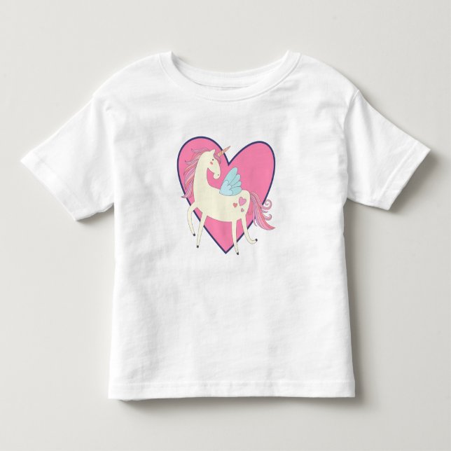 Rosa Heart Unicorn Tröja (Framsida)