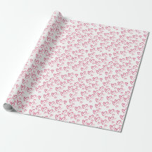 Rosa Heart Valentine Day Wrapping Papper