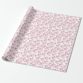 Rosa Heart Valentine Day Wrapping Papper Presentpapper